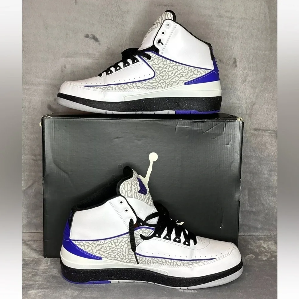 Nike Air Jordan 2 Retro Concord 2014 Size 13 White Purple OG Box